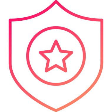 Bir kalkan simgesinin vektör illüstrasyonu