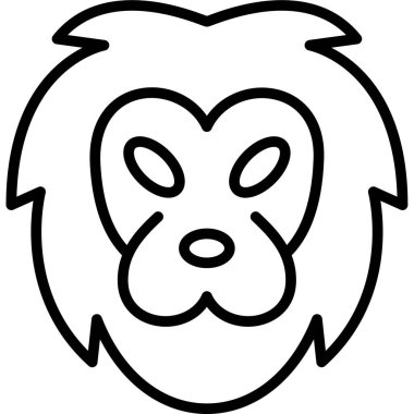 maymun kafası hayvan simgesi ana hat biçiminde