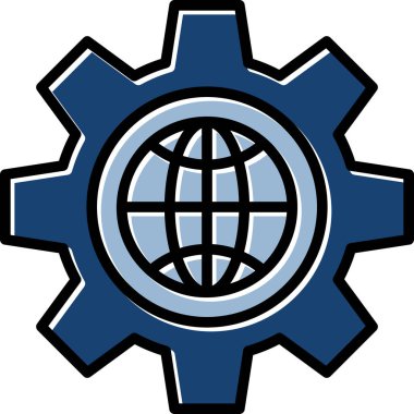 küresel ağ simgesi. Web için küresel ağ vektör simgelerinin özet çizimi