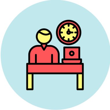 Saatli bir adamın vektör çizimi