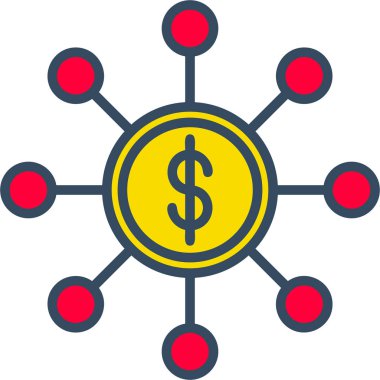 Dolar ağ simgesi vektör illüstrasyonu