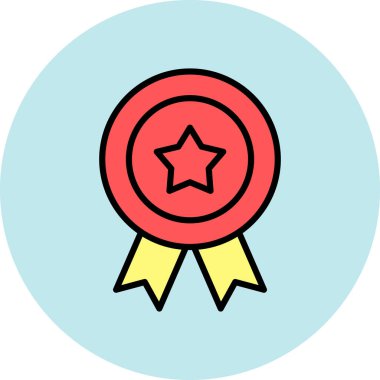 Rozet simgesi, vektör illüstrasyonu basit tasarım