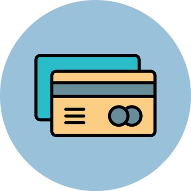 Kredi kartı ikonu vektör illüstrasyonu