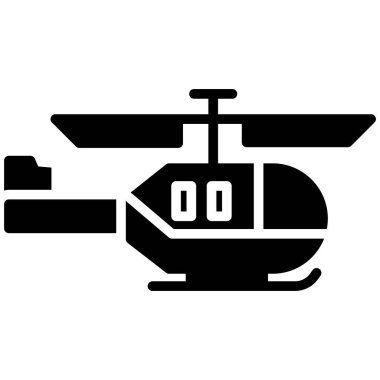 Helikopter Simgesi, basit vektör tasarımı