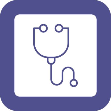 Steteskop. Web simgesi basit illüstrasyon