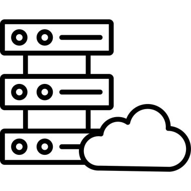 Bulut sunucusu. Web simgesi basit tasarım