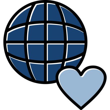 dünya haritası simgesi renk özeti çizimi