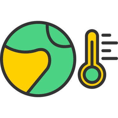 Küresel ısınma renk çizgisi simgesi. vektör illüstrasyonu.