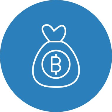 Bitcoin çanta ikonu vektör illüstrasyonu