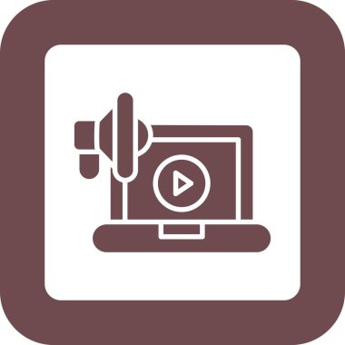 laptop vektör simgesine sahip video oynatıcı