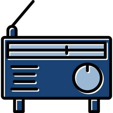 Beyaz arka planda radyo vektör çizimi. Birinci kalite semboller. Web ve grafik tasarımı için vuruş simgesi.