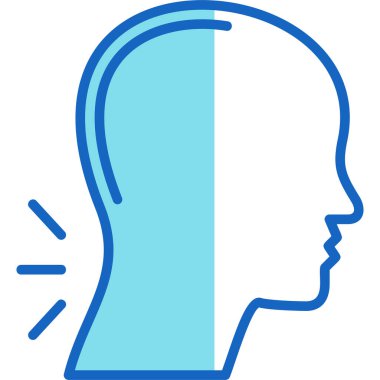 kadın simgesi ile baş, ana hatlı vektör illüstrasyonu