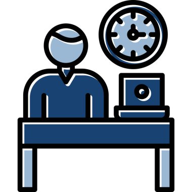 iş adamı ofis simgesi - taslak biçimi