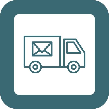 Dağıtım simgesi soyut arkaplanda izole edildi