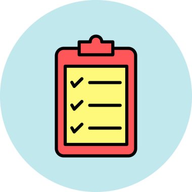 kontrol listesi simgesi, vektör illüstrasyonu