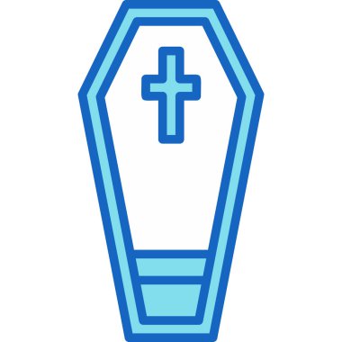 mezar tabut ikonu. mezar tabut vektör simgesi rengi düz izole