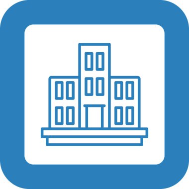 Bina. Web simgesi basit illüstrasyon