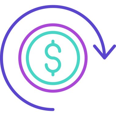 Dolar. Web simgesi basit illüstrasyon