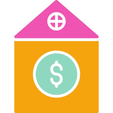 Banka. Web simgesi basit illüstrasyon