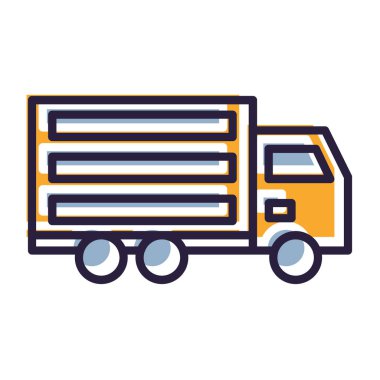 dağıtım kamyonu ikonu vektör çizimi tasarımı