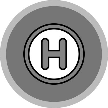 Arkaplanda izole edilmiş resimli simge - çember h