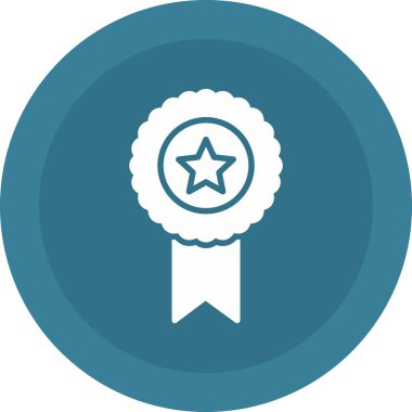 ödül rozeti düz yuvarlak vektör simgesi gölge ile