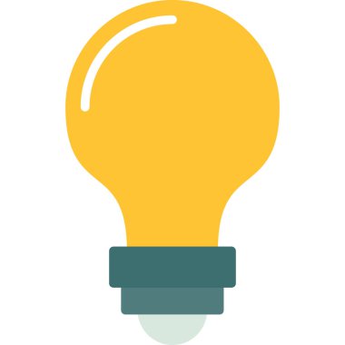 ampul düz ışık simgesi vektör düz biçimi