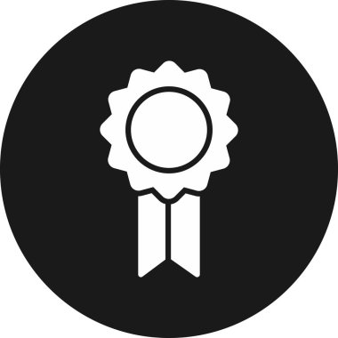 ödül rozeti düz yuvarlanmış vektör simgesi