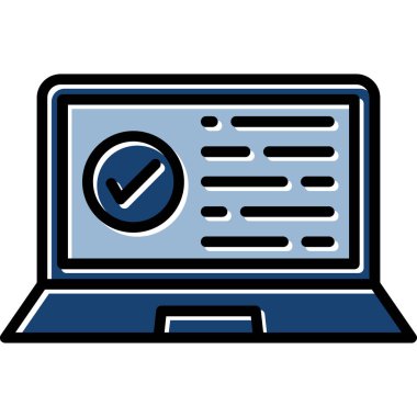 Liste simgesi vektör tasarımlı dizüstü bilgisayar