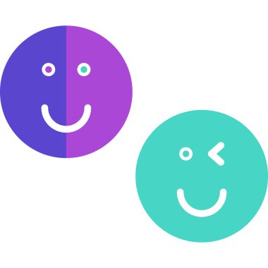 Beyaz arkaplanda renk gülümseme simgesi. Gradyan daire dinamik düğmesi. Gülümse ikonu. vektör illüstrasyonu