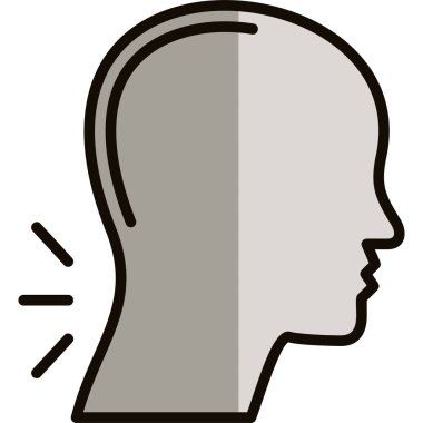 beyaz arkaplan üzerinde konuşma balonu, illüstrasyon, vektör ile baş.