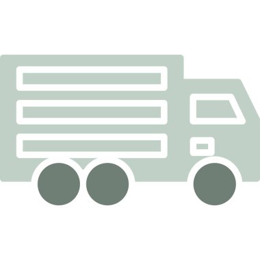 Teslimat kamyonu düz simgesi, vektör, illüstrasyon