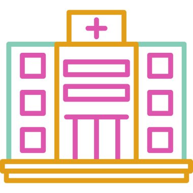 Hastane binası. Vektör illüstrasyonu