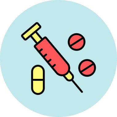 Uyuşturucu Basit Vektör Simgesi İllüstrasyonu