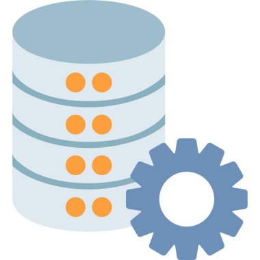 Veritabanı Yönetimi Basit Vektör Simgesi İllüstrasyonu