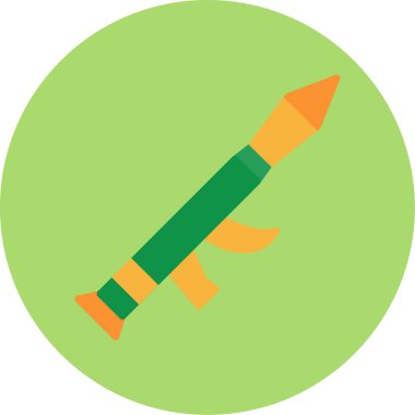 Yeşil ve beyaz bir roketin vektör çizimi