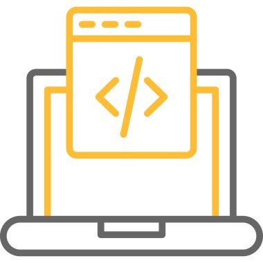 bilgisayar ağ geliştirme simgesi düz biçimli