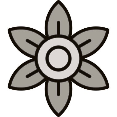 Çiçek ikonu. dış hat çiçek vektör simgesi düz renk izole