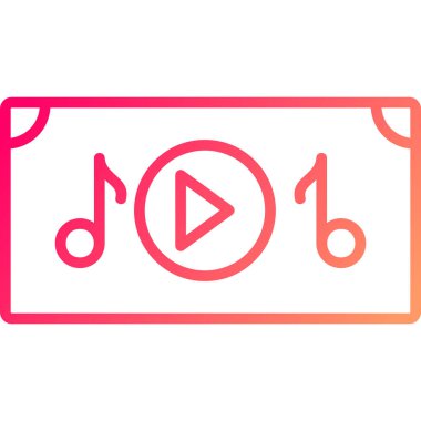 müzik çalar simgesi tasarım vektörü