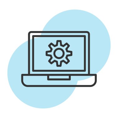 Laptop renkli vektör simgesi