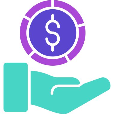 Sikke el web simgesi basit tasarım vektörü çizimi