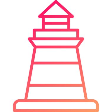 Deniz feneri. Web simgesi basit illüstrasyon