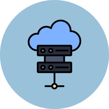 Bulut hesaplama simgesi. Web için basit bulut hesaplama vektör simgeleri çizimi