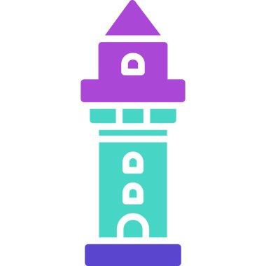 Deniz feneri. Web simgesi basit illüstrasyon