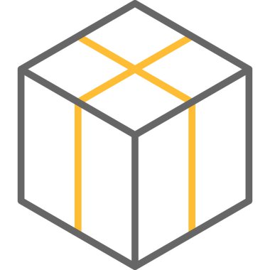 beyaz arkaplanda izole edilmiş kutu simgesi ve vektör illüstrasyonu