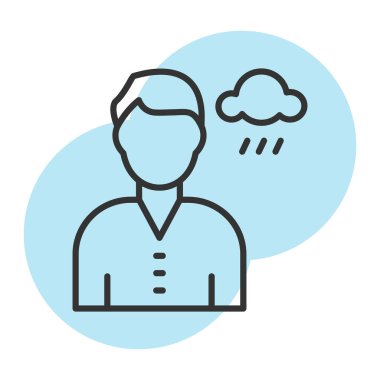 İnsan ve bulut ikonu. vektör illüstrasyonu.