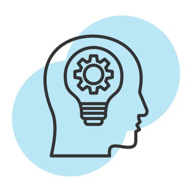 Kolayca değiştirebilen ya da düzenleyebilen yaratıcı düşünme vektörü simgesi