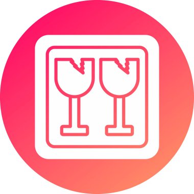 Şarap kadehi simgesinin vektör illüstrasyonu