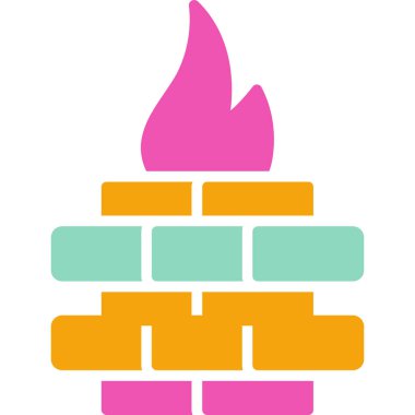 Şöminenin Vektör illüstrasyonu