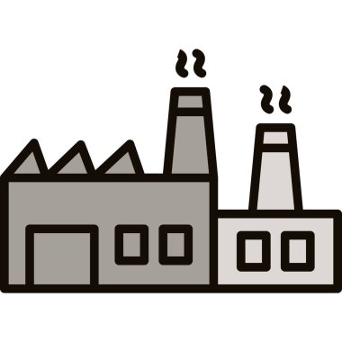 Fabrika duman ve baca vektör çizim tasarımı